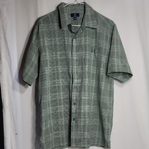 George Green Plaid Casual Button Down Shirt